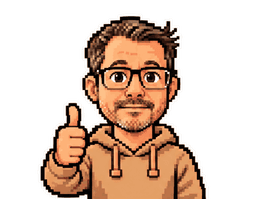 Pixel art of Greg, a third grade teacher, giving a thumbs up